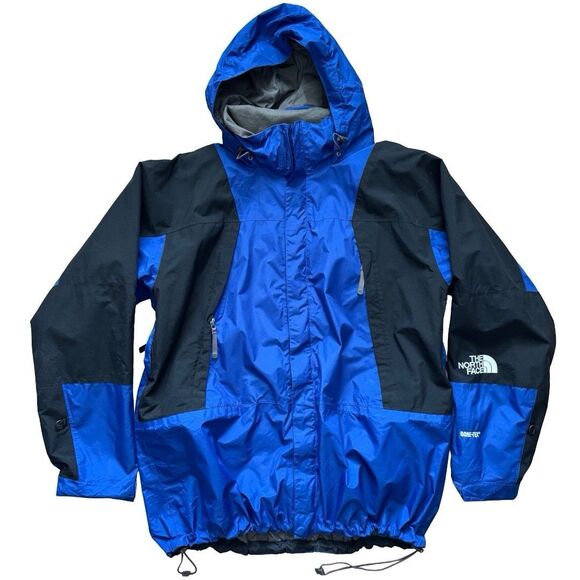 Vintage The North Face Men’s XXL Mountain Guide Gore-Tex Hooded Jacket Blue Blk - Picture 1 of 13